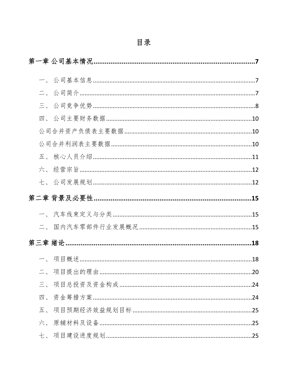 山西汽车线束项目可行性研究报告.docx_第1页