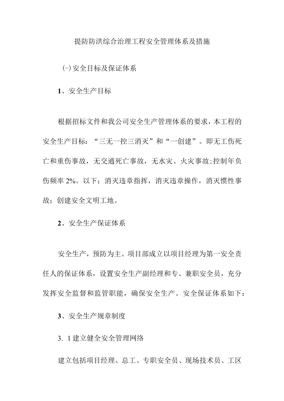 提防防洪综合治理工程安全管理体系及措施.docx_第1页