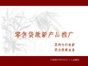 零售贷款新产品推广.ppt