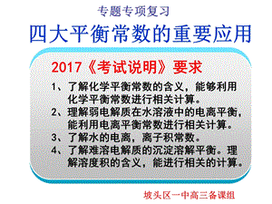 高三复习四大平衡常数.ppt