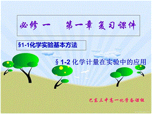 高一化学必修一第一章复习课.ppt