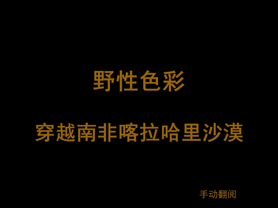 穿越喀拉哈里沙漠.ppt_第1页