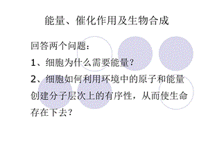 能量、催化作用及生物合成.ppt