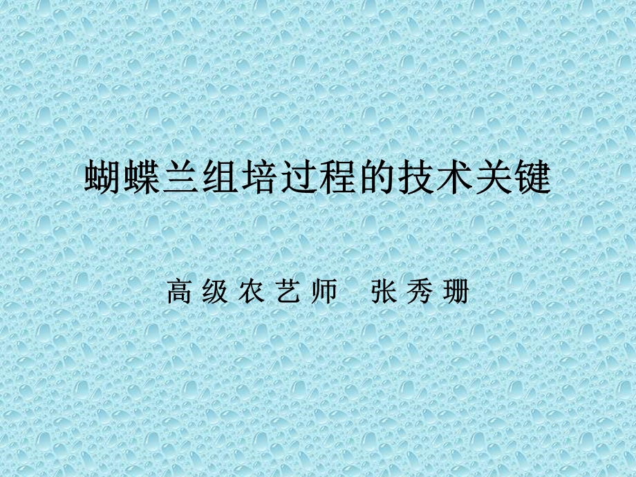 蝴蝶兰组培过程的技术关键.ppt_第1页