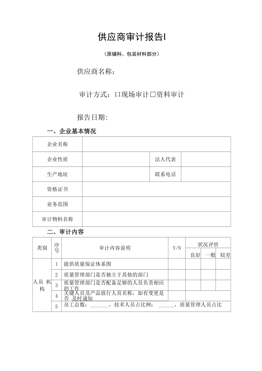 原辅料包装材料供应商审计报告.docx_第2页