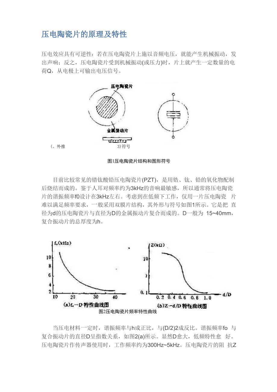 压电陶瓷片的原理及特性.docx_第1页