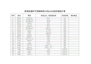 滨海街道村干部森林防火包山头包区域统计表.docx