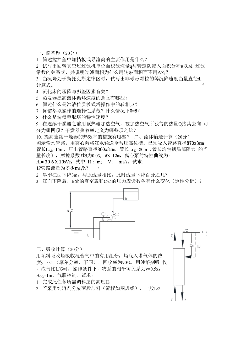 华东理工大学化工考研历年专业课真题.docx_第1页