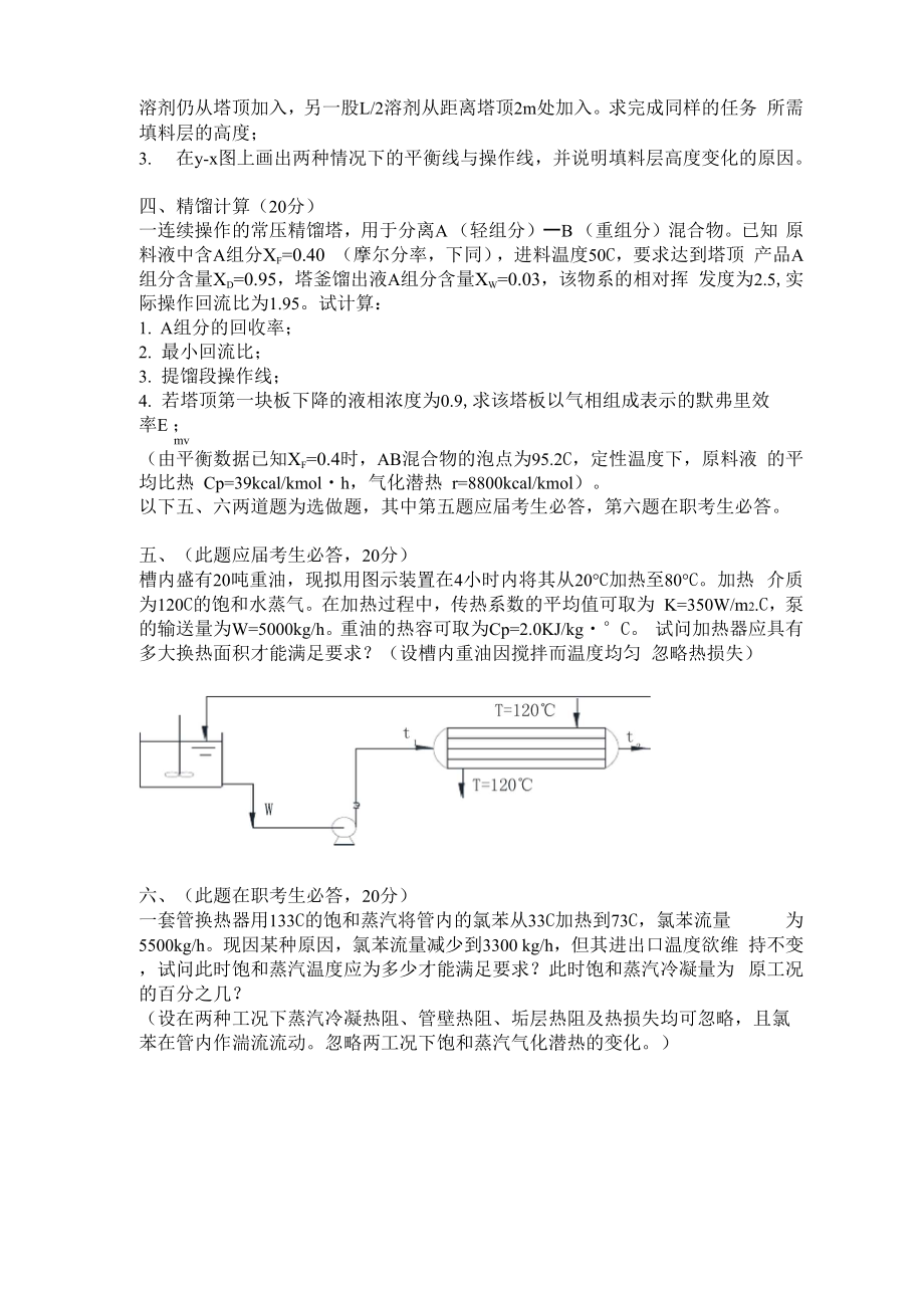 华东理工大学化工考研历年专业课真题.docx_第2页