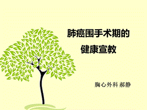 肺癌围手术期的健康宣教.ppt