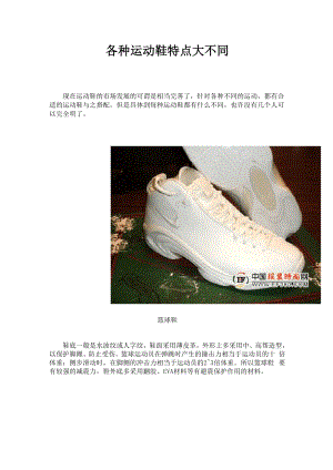 各种运动鞋 特点大不同.docx