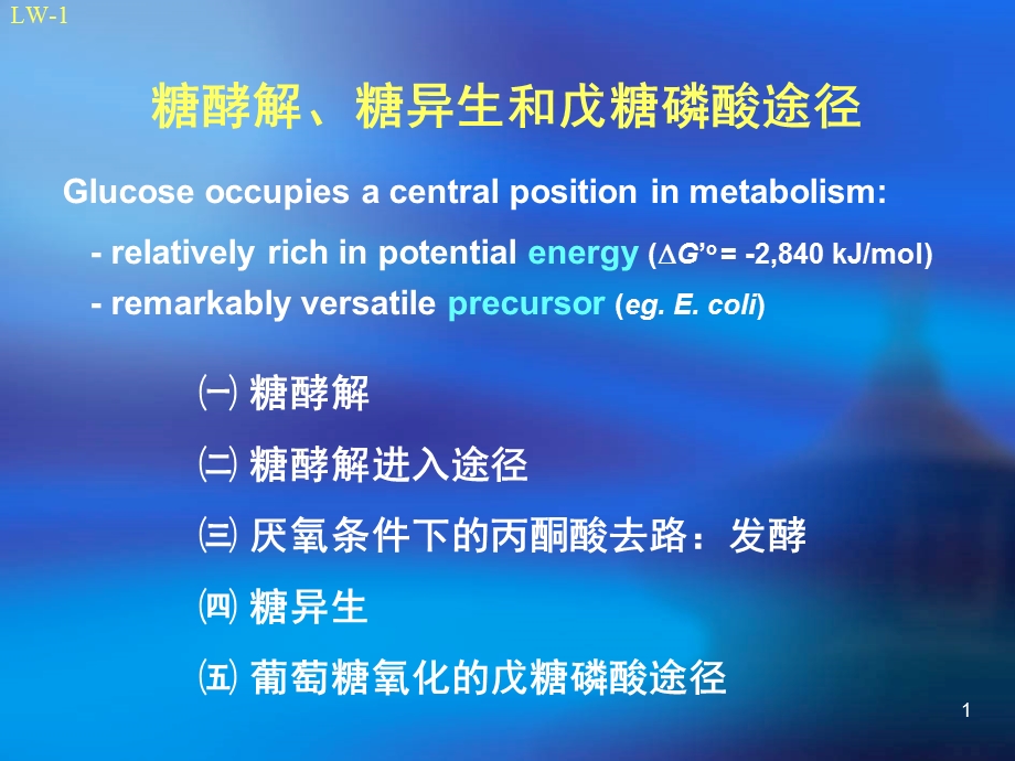 糖酵解、糖异生和戊糖磷酸途径.ppt_第1页