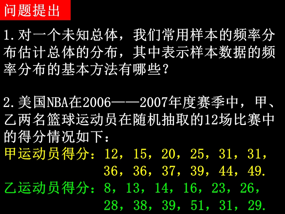 高一数学(2.2.2-1用样本数字特征估计总体数字特征).ppt_第2页