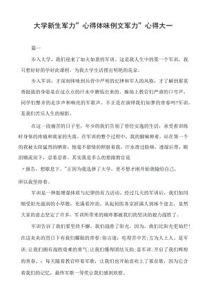 大学新生军训心得体会例文军训心得大一.docx