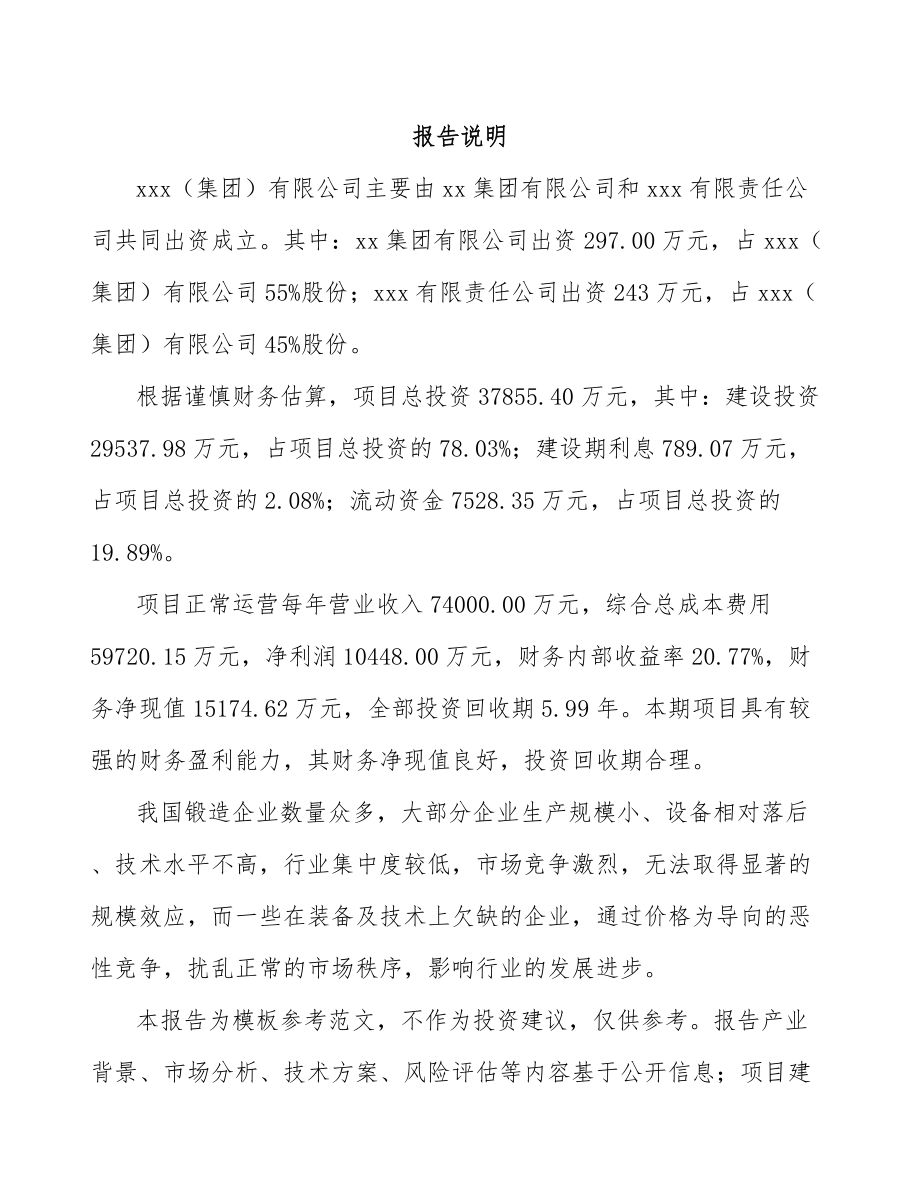 山西关于成立大型锻件公司可行性研究报告.docx_第2页