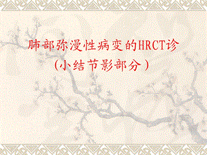 肺部弥漫性病变的HRCT鉴别诊断.ppt