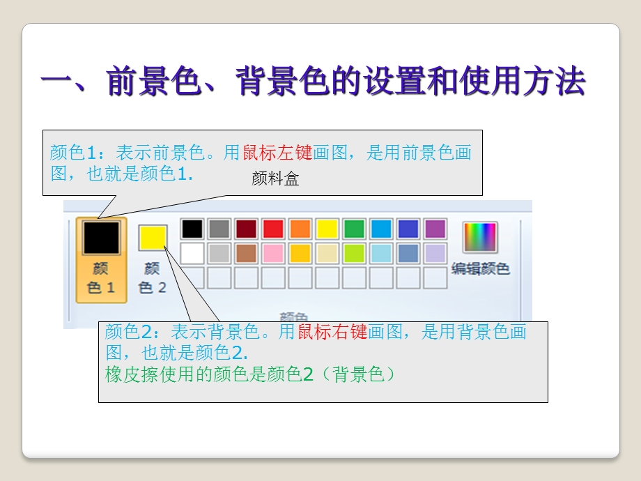 课件“画图”中“颜料盒”及工具.ppt_第2页