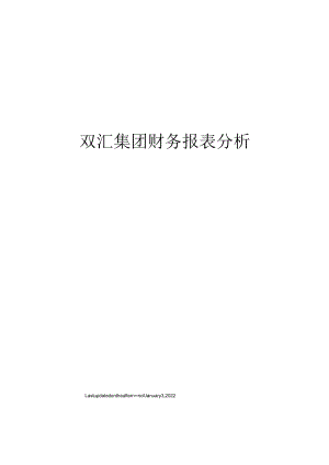 双汇集团财务报表分析.docx