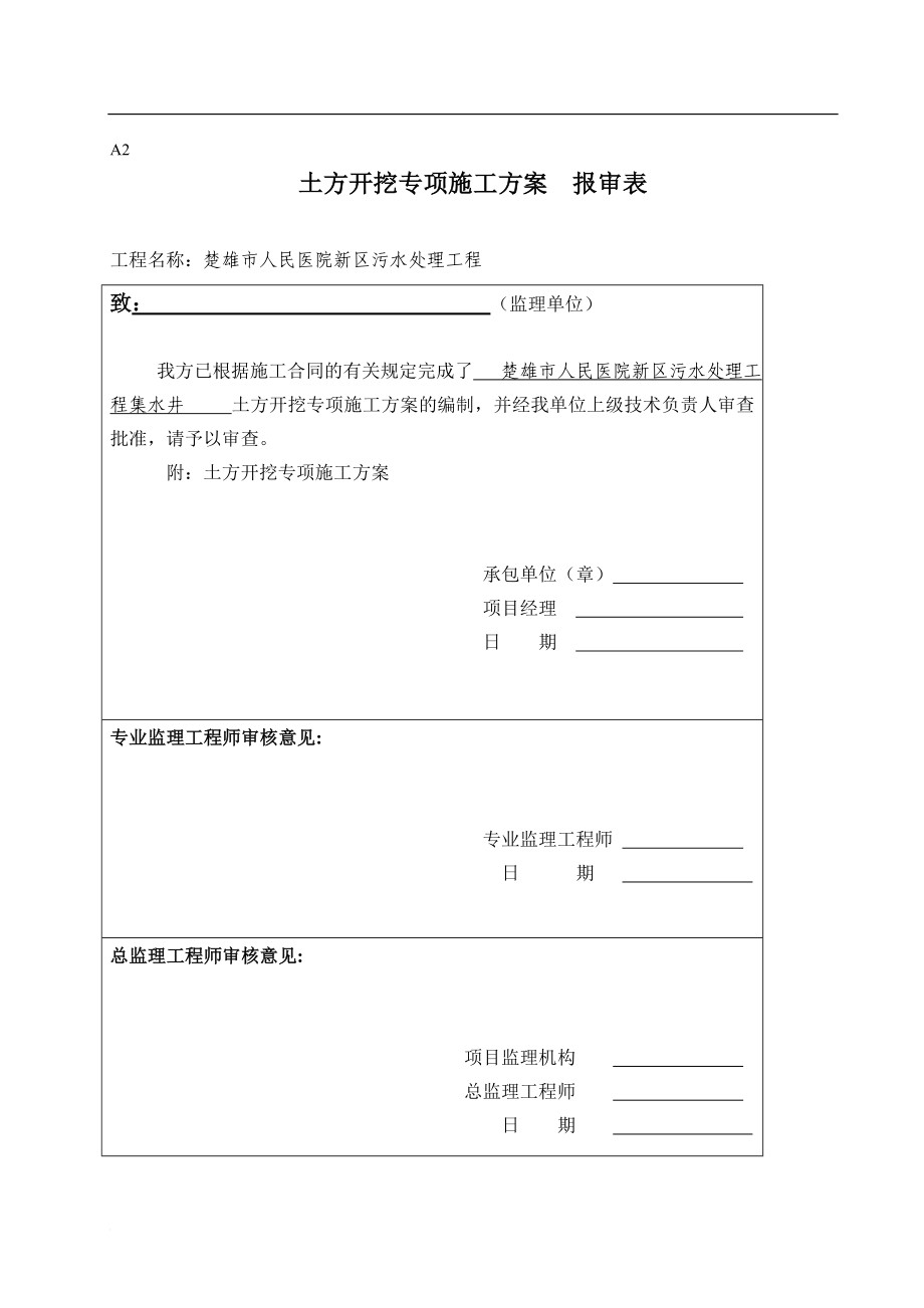 i楚雄市人民医院新区集水井土方开挖专项施工方案.doc_第1页