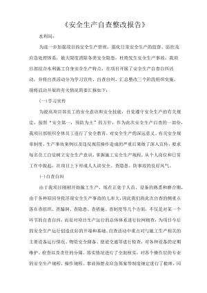 《安全生产自查整改报告》.docx