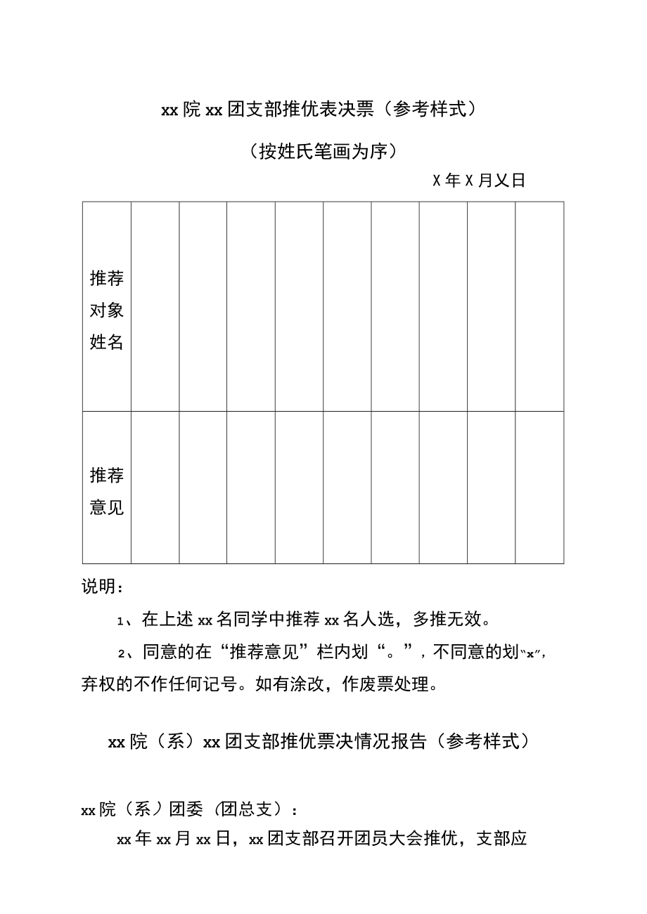 ××院××团支部推优表决票参考样式.docx_第1页