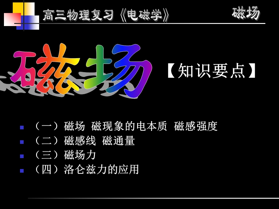 高三物理《磁场》复习课件.ppt_第1页