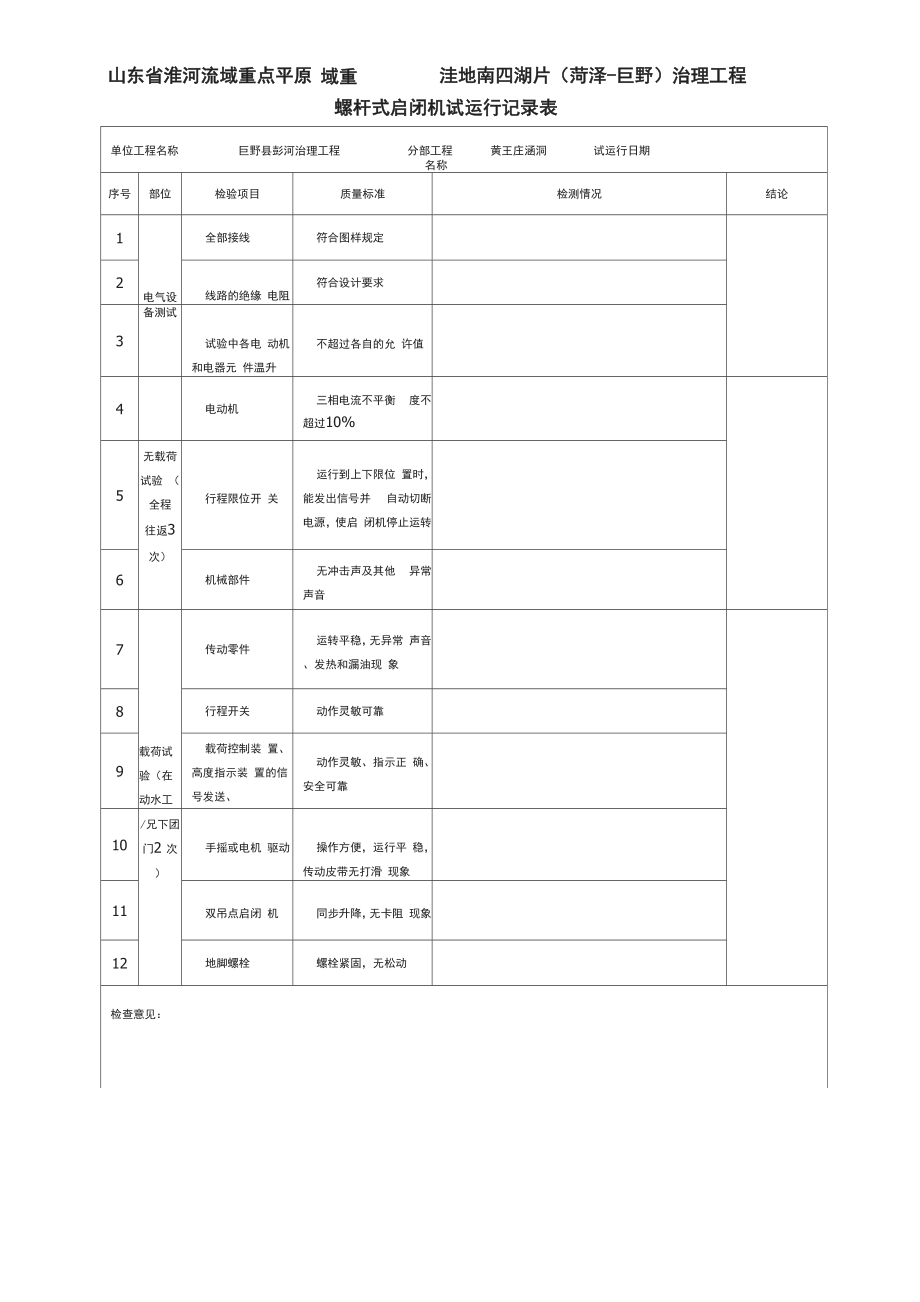 启闭机试运行记录.docx_第1页