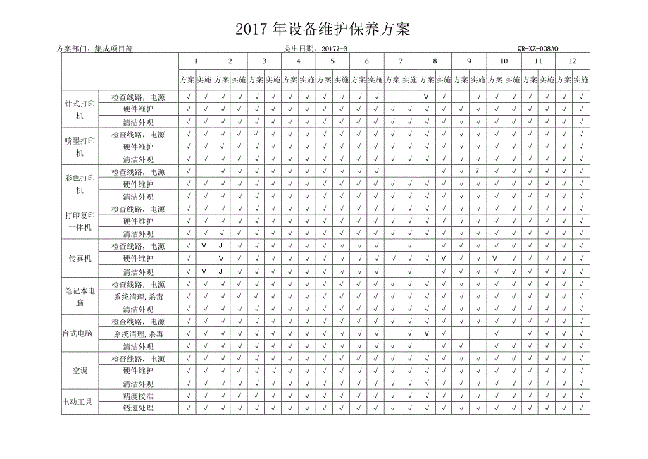 设备维护保养计划.docx_第1页