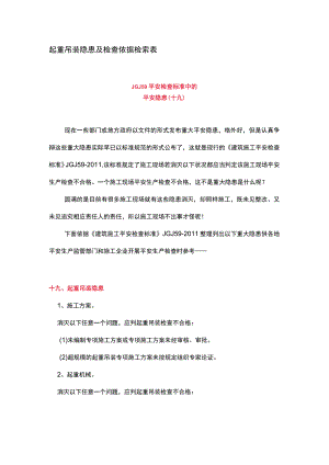 起重吊装隐患及检查依据检索表.docx