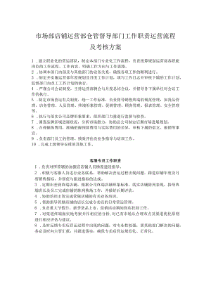 市场部店铺运营部仓管督导部门工作职责运营流程及考核方案.docx