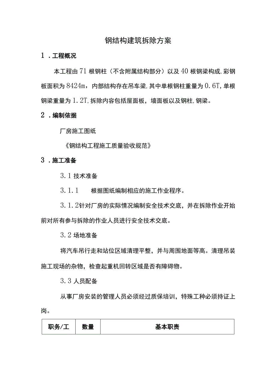 钢结构建筑拆除方案.docx_第1页