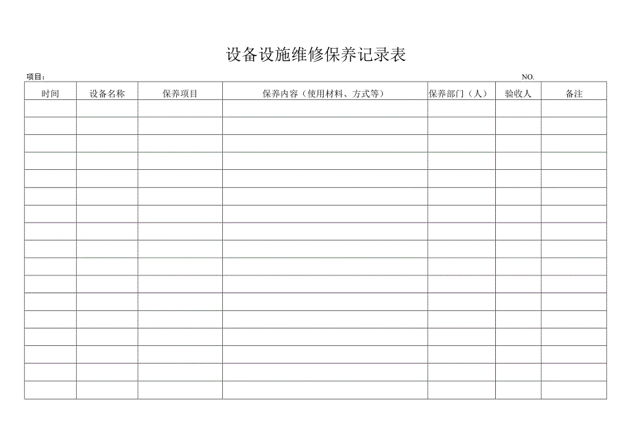 设备设施维护保养记录表.docx_第1页