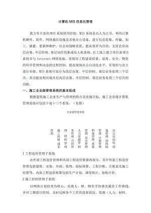 计算机MIS信息化管理.docx