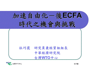 加速自由化-后ECFA时代之机会与挑战.ppt