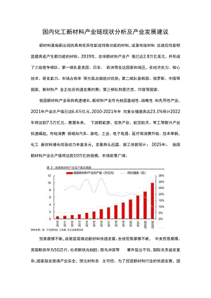 国内化工新材料产业链现状分析及产业发展建议.docx