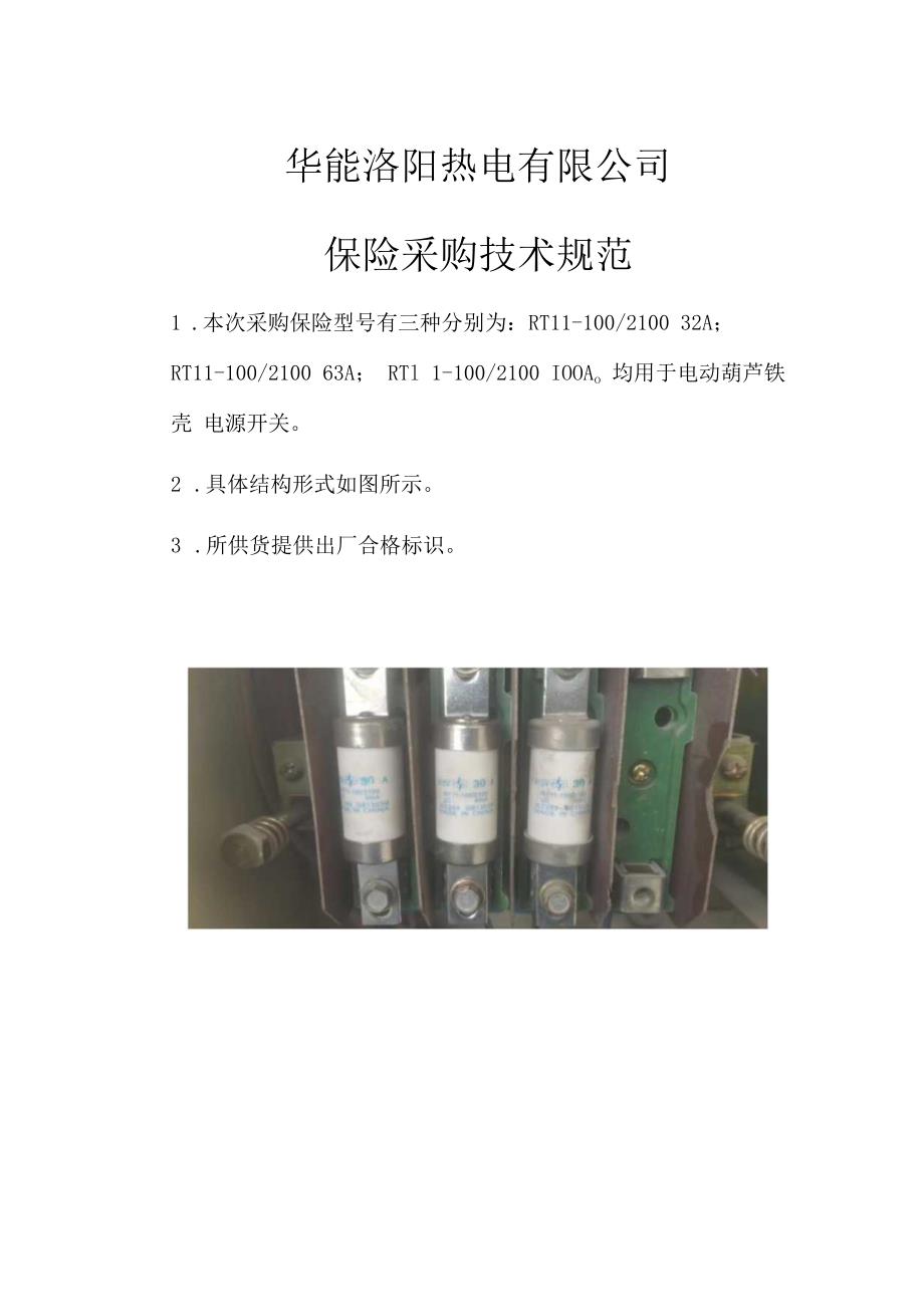 华能洛阳热电有限公司保险采购技术规范.docx_第1页