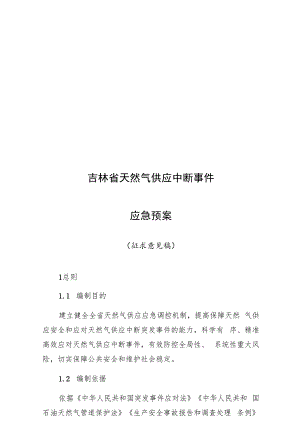 吉林省天然气供应中断事件应急预案.docx