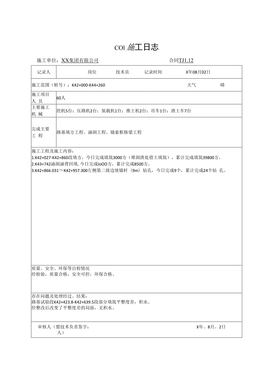 高速度公路路基施工日志表.docx_第2页