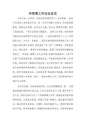 市禁毒工作会议发言.docx