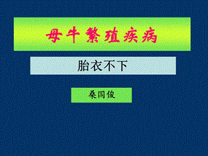 桑国俊母牛繁殖疾病胎衣不下.ppt