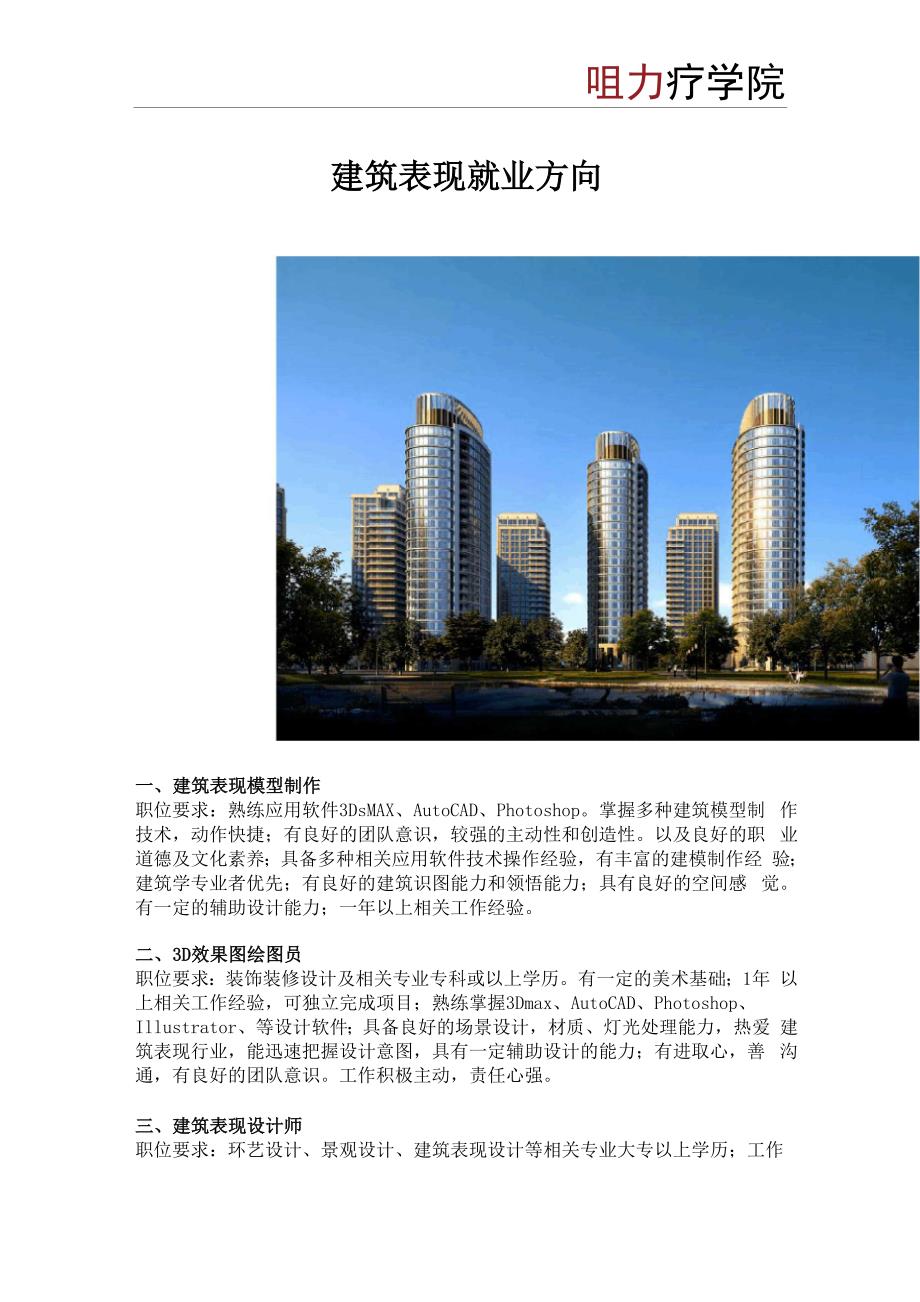 建筑表现就业方向.docx_第1页