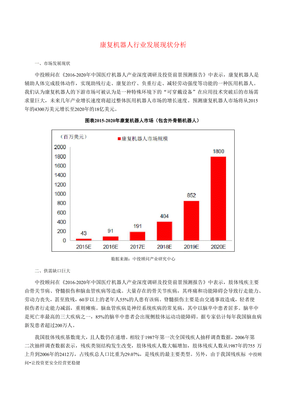 康复机器人行业发展现状分析.docx_第1页