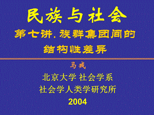 民族与社会第七讲族群集团间的结构性差异.ppt