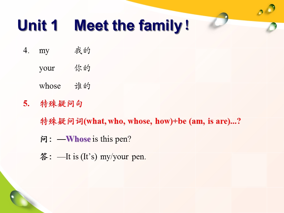 新概念英语青少版1AUnit1-6复习.ppt_第3页