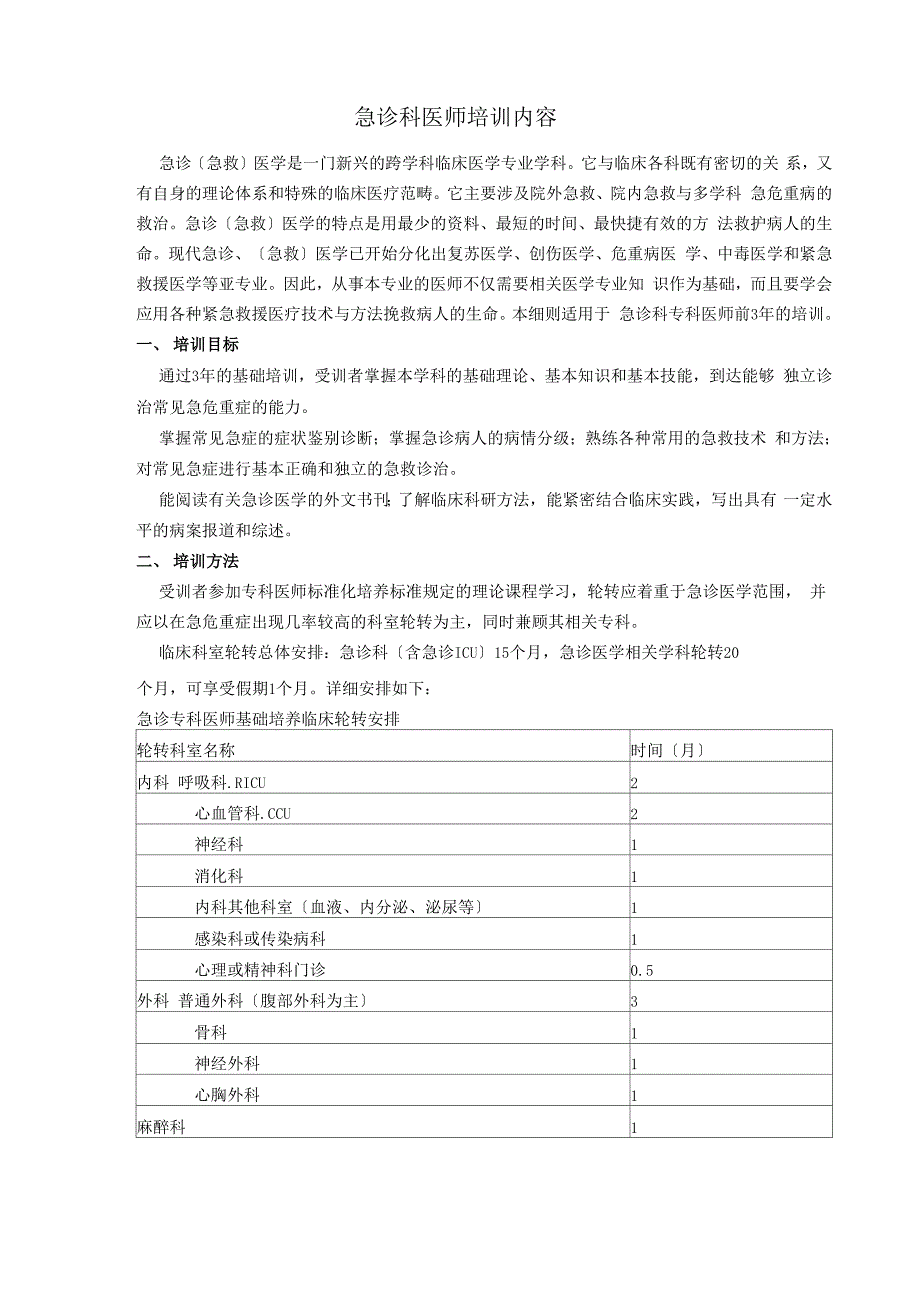 急诊科医师培训内容.docx_第1页