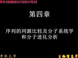 序列的同源比较及分子系统学和分子进化分析.ppt