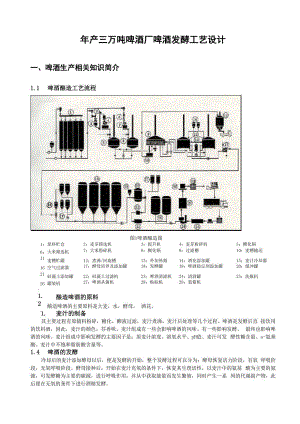 年产3万吨啤酒厂啤酒发酵工艺设计.docx