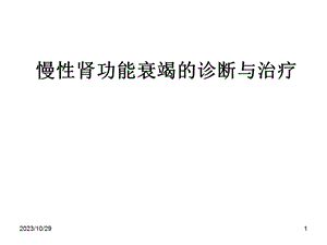 慢性肾功能衰竭的诊断与治疗ppt课件.ppt