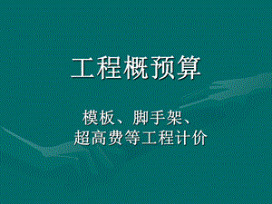 模板工程和超高费用.ppt