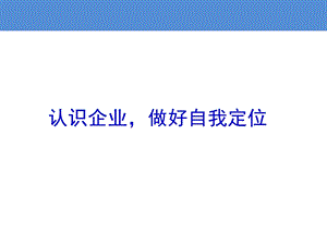 认识企业-做好自我定位.ppt